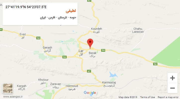 روستای لطیفی بر روی نقشه