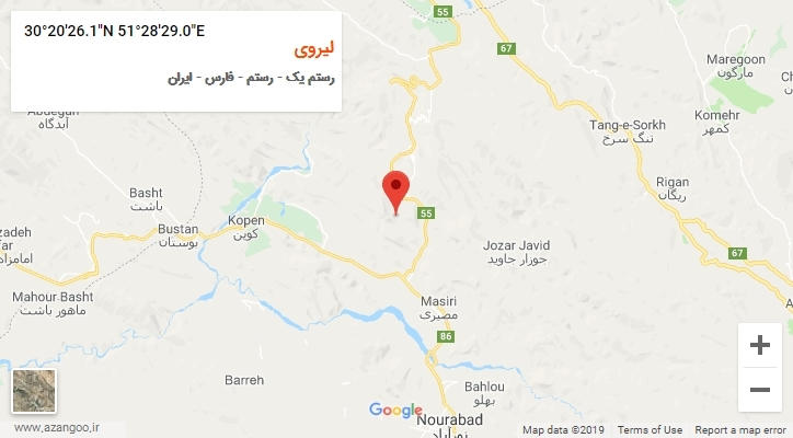 روستای لیروی بر روی نقشه
