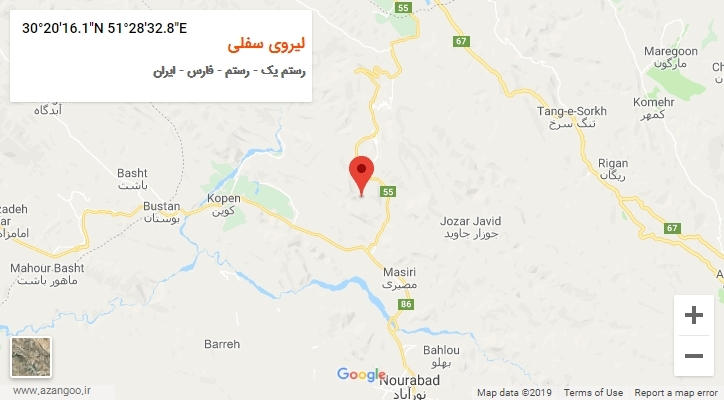 روستای لیروی سفلی بر روی نقشه