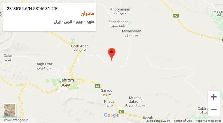 روستای مادوان بر روی نقشه
