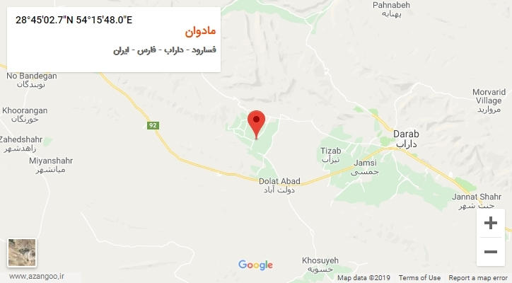روستای مادوان بر روی نقشه