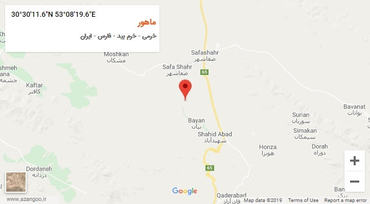 روستای ماهور بر روی نقشه