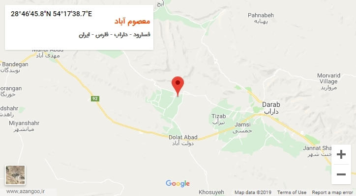 روستای معصوم آباد بر روی نقشه