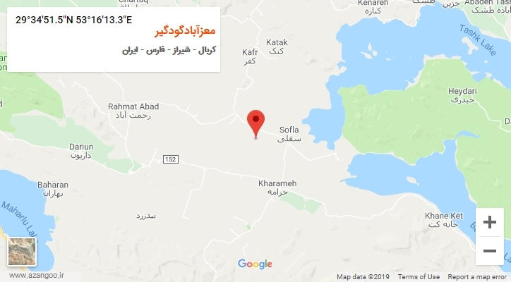 روستای معزآبادگودگیر بر روی نقشه