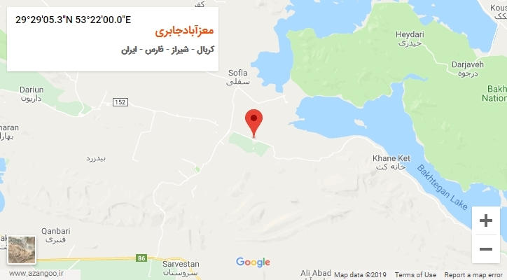 روستای معزآبادجابری بر روی نقشه