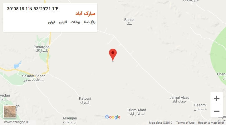 روستای مبارک آباد بر روی نقشه
