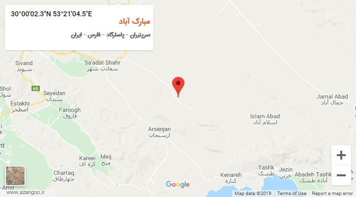 روستای مبارک آباد بر روی نقشه
