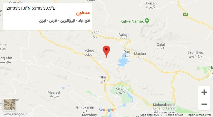 روستای مدخون بر روی نقشه