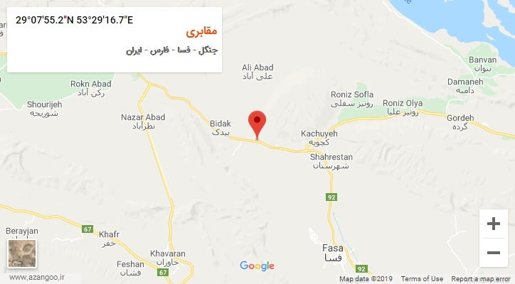 روستای مقابری بر روی نقشه