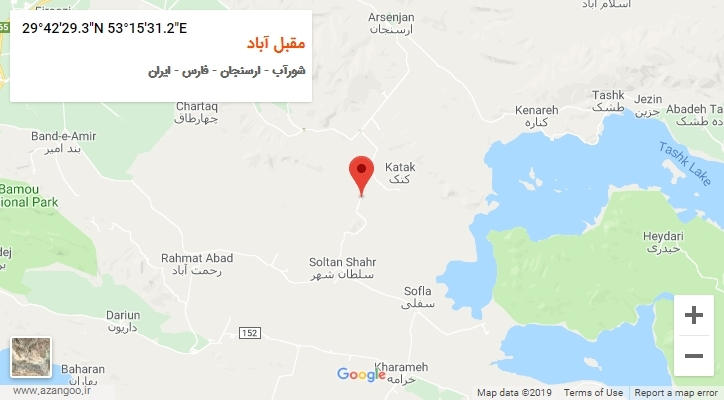 روستای مقبل آباد بر روی نقشه