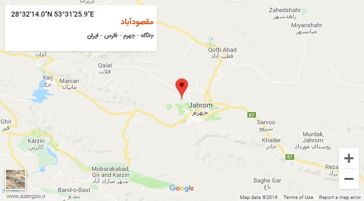 روستای مقصودآباد بر روی نقشه