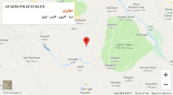 روستای مهارزیر بر روی نقشه
