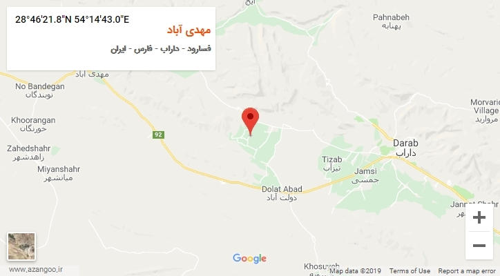 روستای مهدی آباد بر روی نقشه