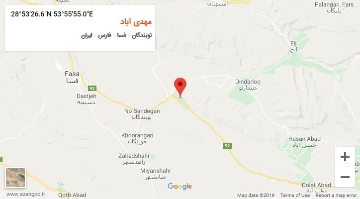 روستای مهدی آباد بر روی نقشه
