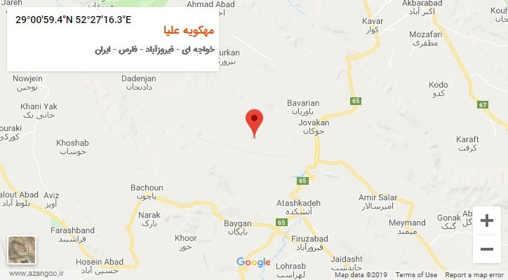 روستای مهکویه علیا بر روی نقشه
