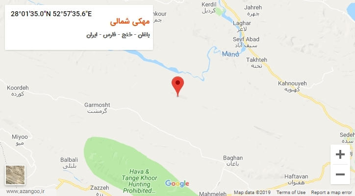 روستای مهکی شمالی بر روی نقشه
