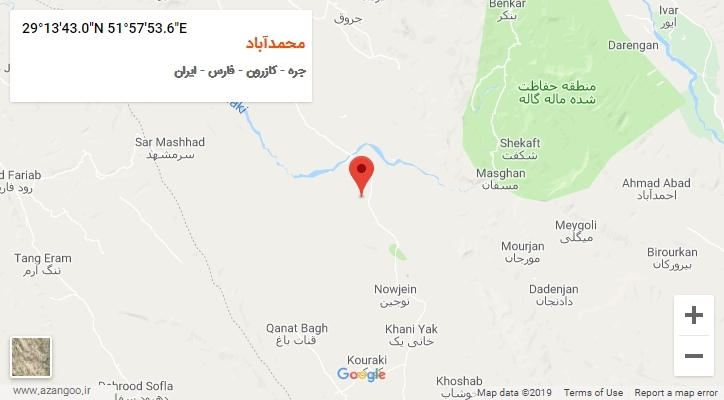 روستای محمدآباد بر روی نقشه