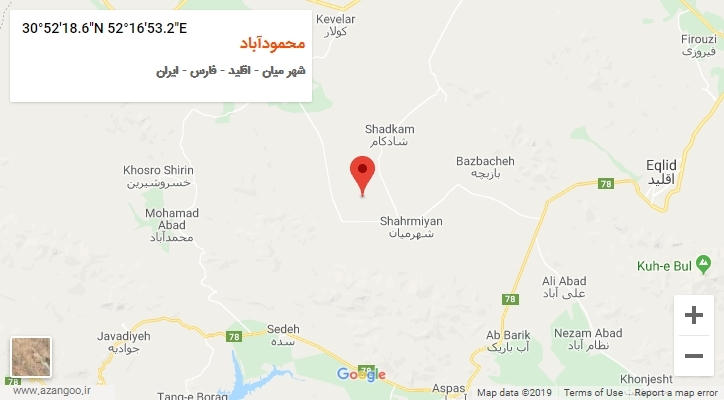 روستای محمودآباد بر روی نقشه