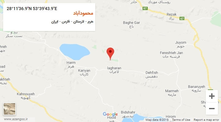 روستای محمودآباد بر روی نقشه