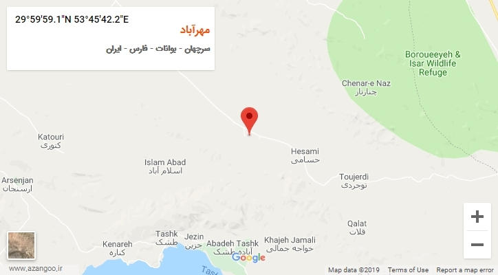 روستای مهرآباد بر روی نقشه