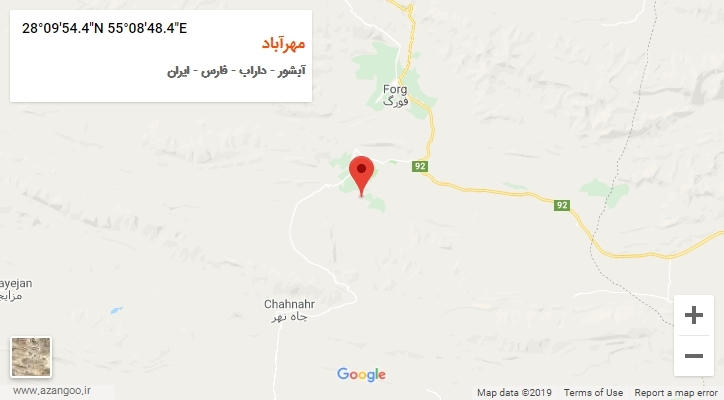 روستای مهرآباد بر روی نقشه