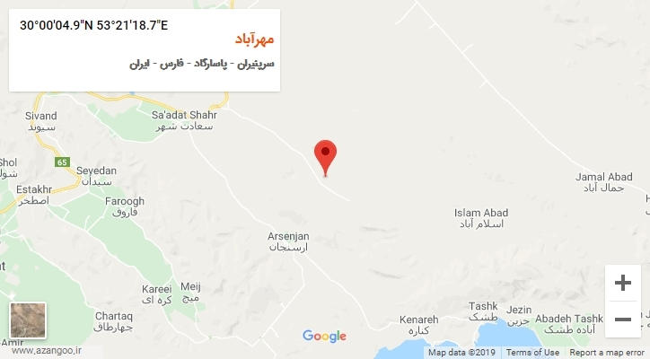 روستای مهرآباد بر روی نقشه