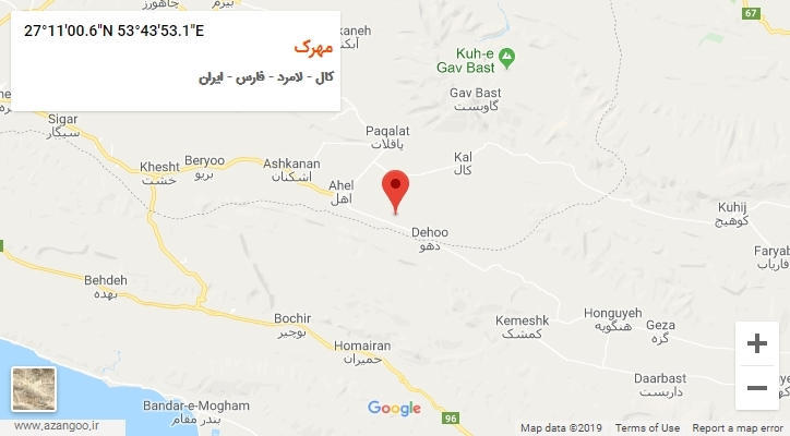 روستای مهرک بر روی نقشه