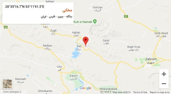 روستای مخکی بر روی نقشه