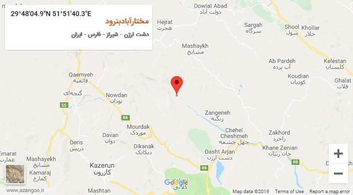 روستای مختارآبادبنرود بر روی نقشه