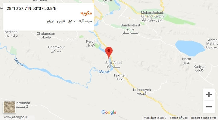 روستای مکویه بر روی نقشه