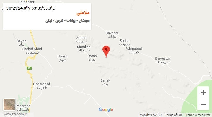 روستای ملاعلی بر روی نقشه