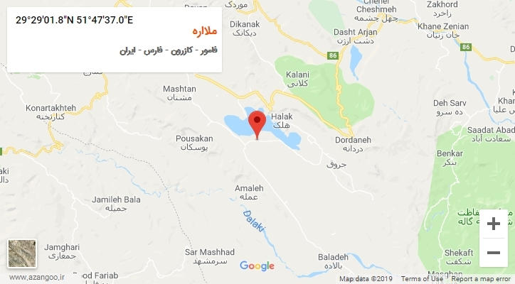 روستای ملااره بر روی نقشه