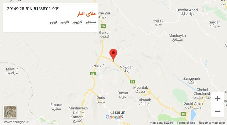 روستای ملای انبار بر روی نقشه