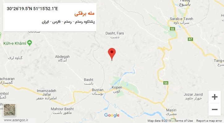 روستای مله برفکی بر روی نقشه