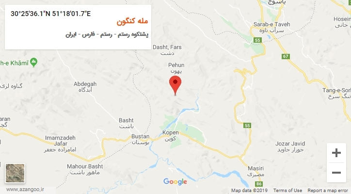 روستای مله کنگون بر روی نقشه
