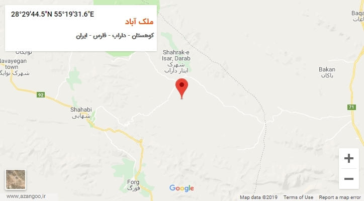 روستای ملک آباد بر روی نقشه