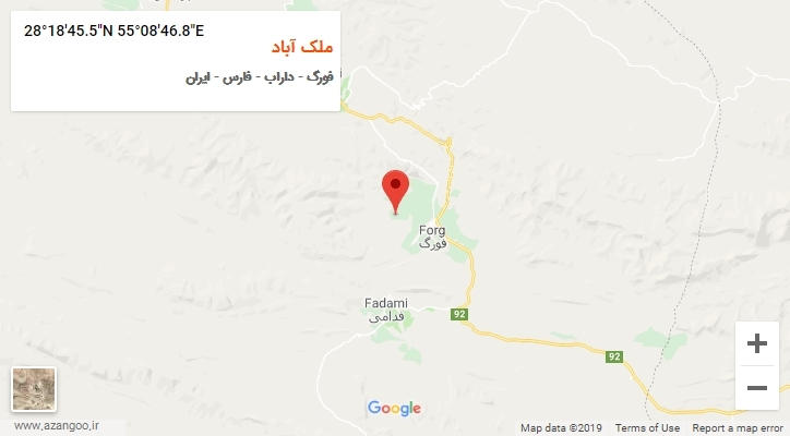 روستای ملک آباد بر روی نقشه