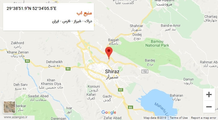 روستای منبع اب بر روی نقشه