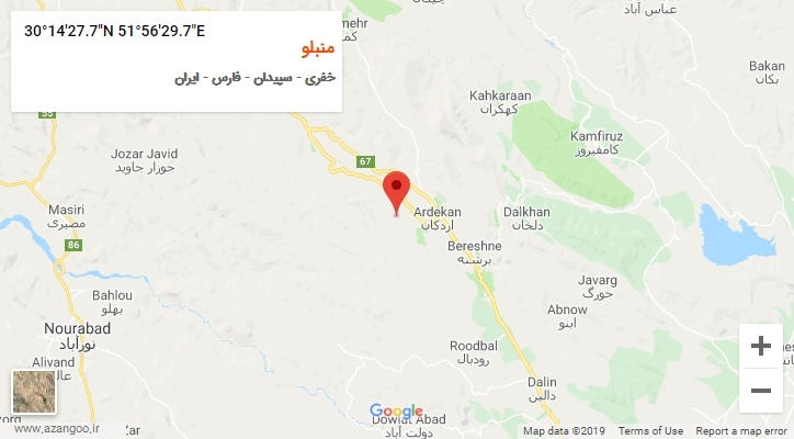 روستای منبلو بر روی نقشه