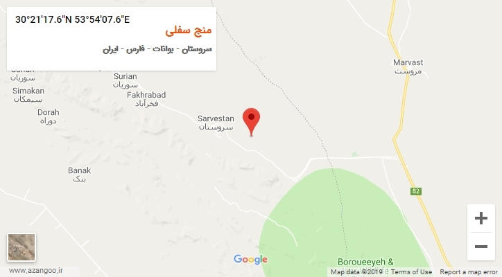 روستای منج سفلی بر روی نقشه