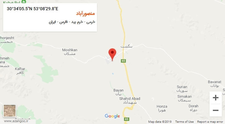 روستای منصورآباد بر روی نقشه