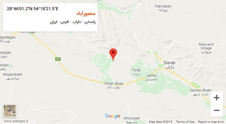 روستای منصورآباد بر روی نقشه