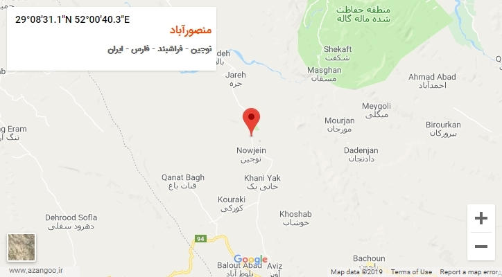 روستای منصورآباد بر روی نقشه