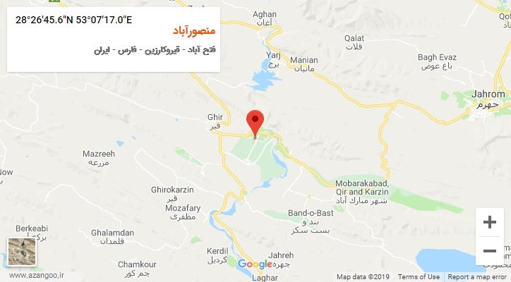 روستای منصورآباد بر روی نقشه
