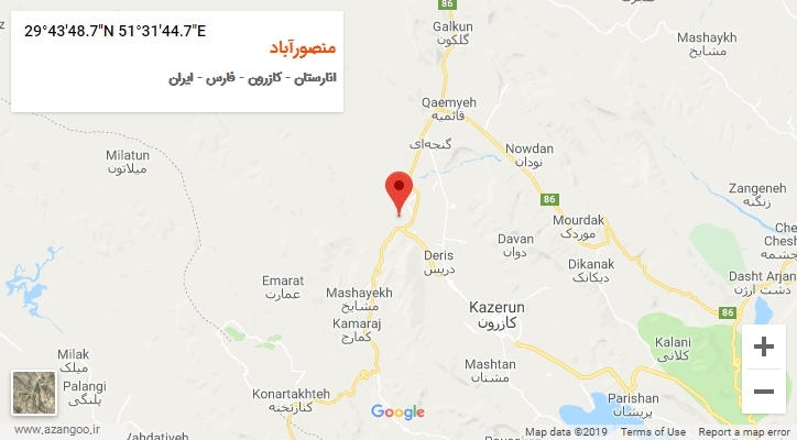 روستای منصورآباد بر روی نقشه