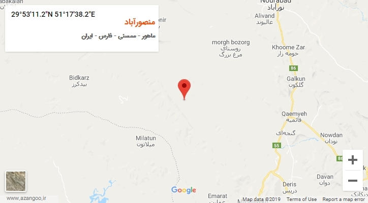 روستای منصورآباد بر روی نقشه