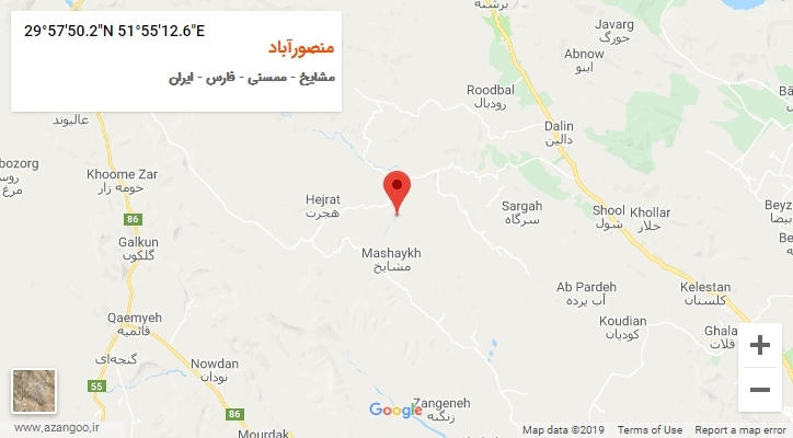 روستای منصورآباد بر روی نقشه