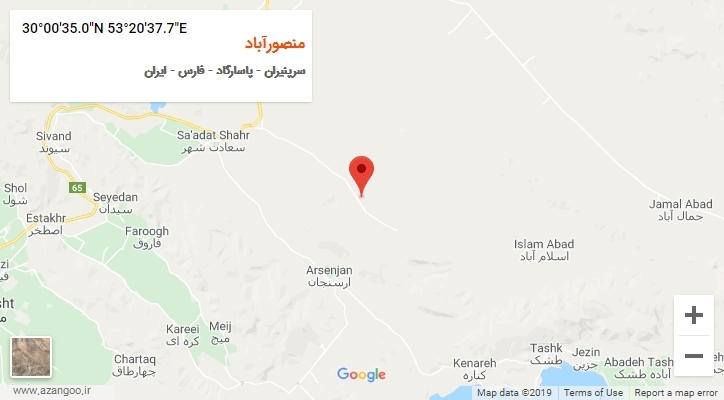 روستای منصورآباد بر روی نقشه