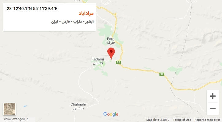 روستای مرادآباد بر روی نقشه