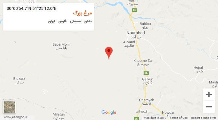 روستای مرغ بزرگ بر روی نقشه